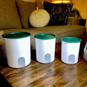 TUPPERWARE One Touch 6PC Plastic Canister Food Storage Containers SM/MD/LG